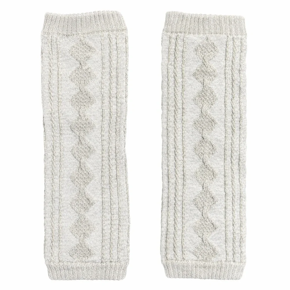 Gray Cable Knit Leg Warmers